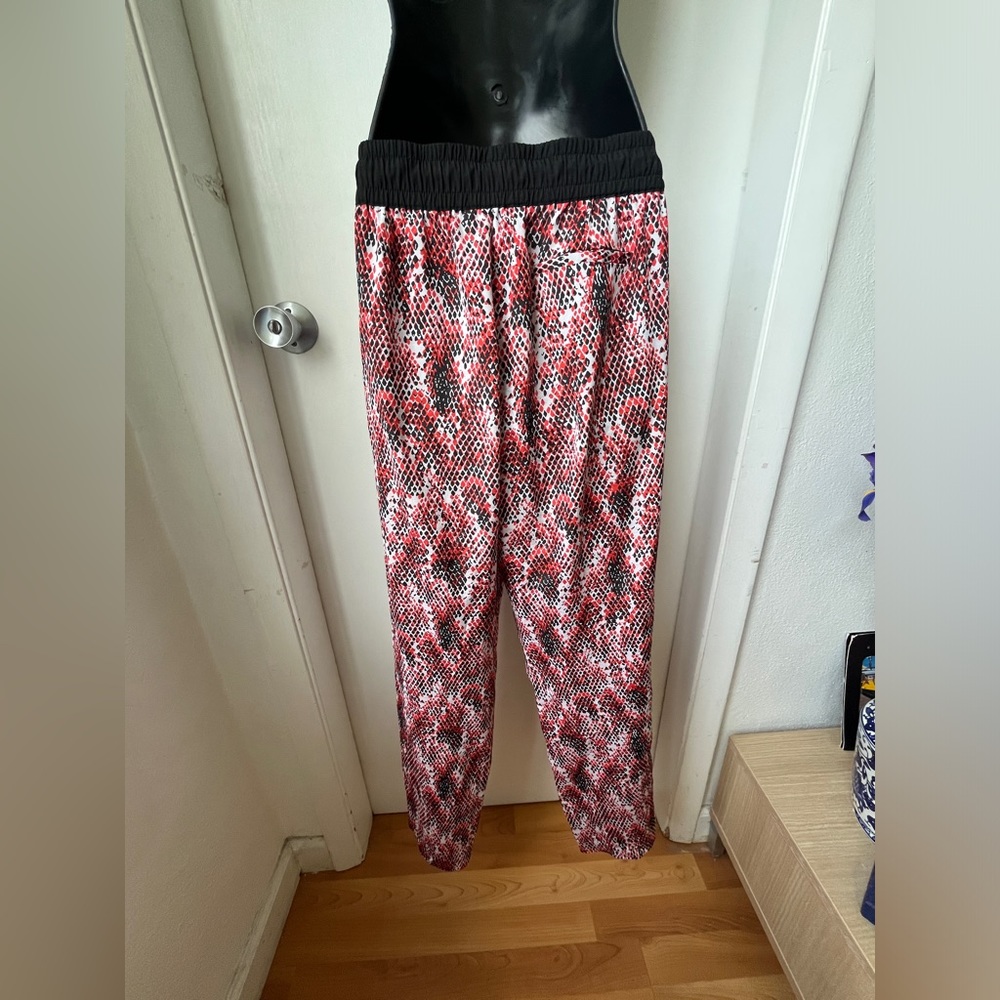 Calvin Klein Jogger Pants Red Black White Snake Print Drawstring Pants SZ S - Picture 7 of 15